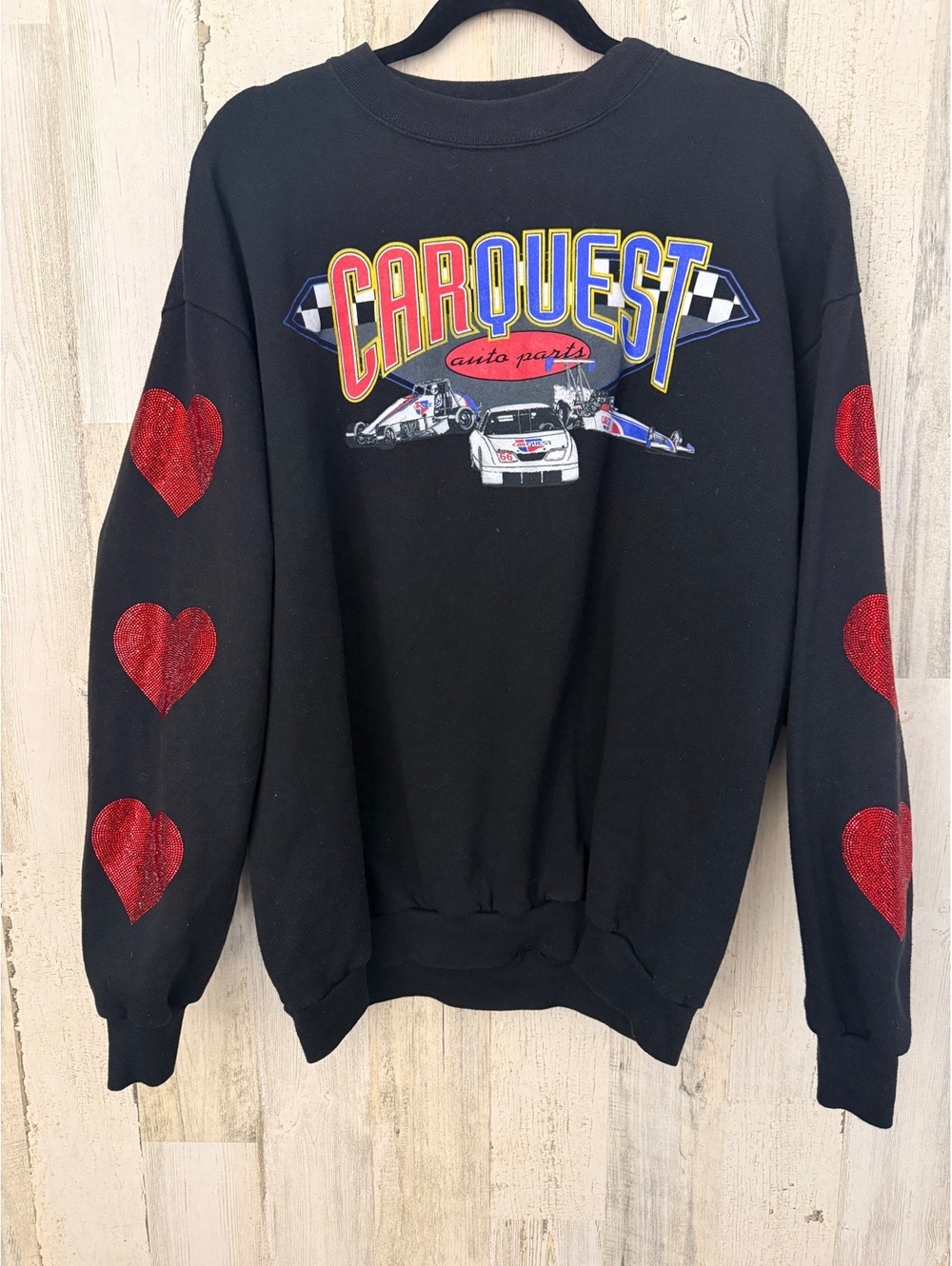 Furst of a Kind Unisex OS L/XL Carquest Racing Heart Sleeve Sweatshirt